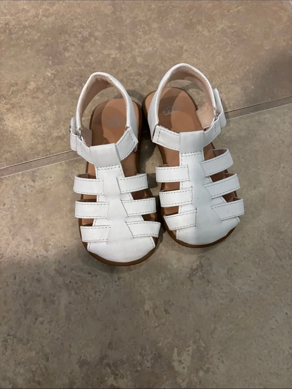 UGG Kids White Leather Strappy Fisherman Sandals